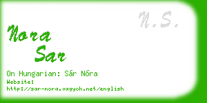 nora sar business card